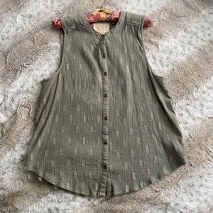 ANTHROPOLOGIE sage green size 10 hippie blouse